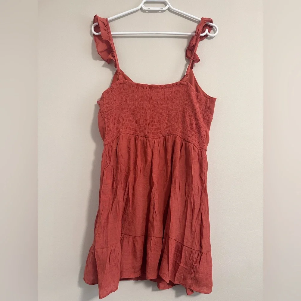 Rust Coloured Button-Up Mini Dress - Picture 5 of 7